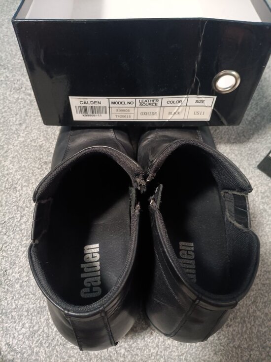 CALDEN size 11 Ankle Boot K99805 3.2 In Elevator Height Square Toe Zipper Black main image 4